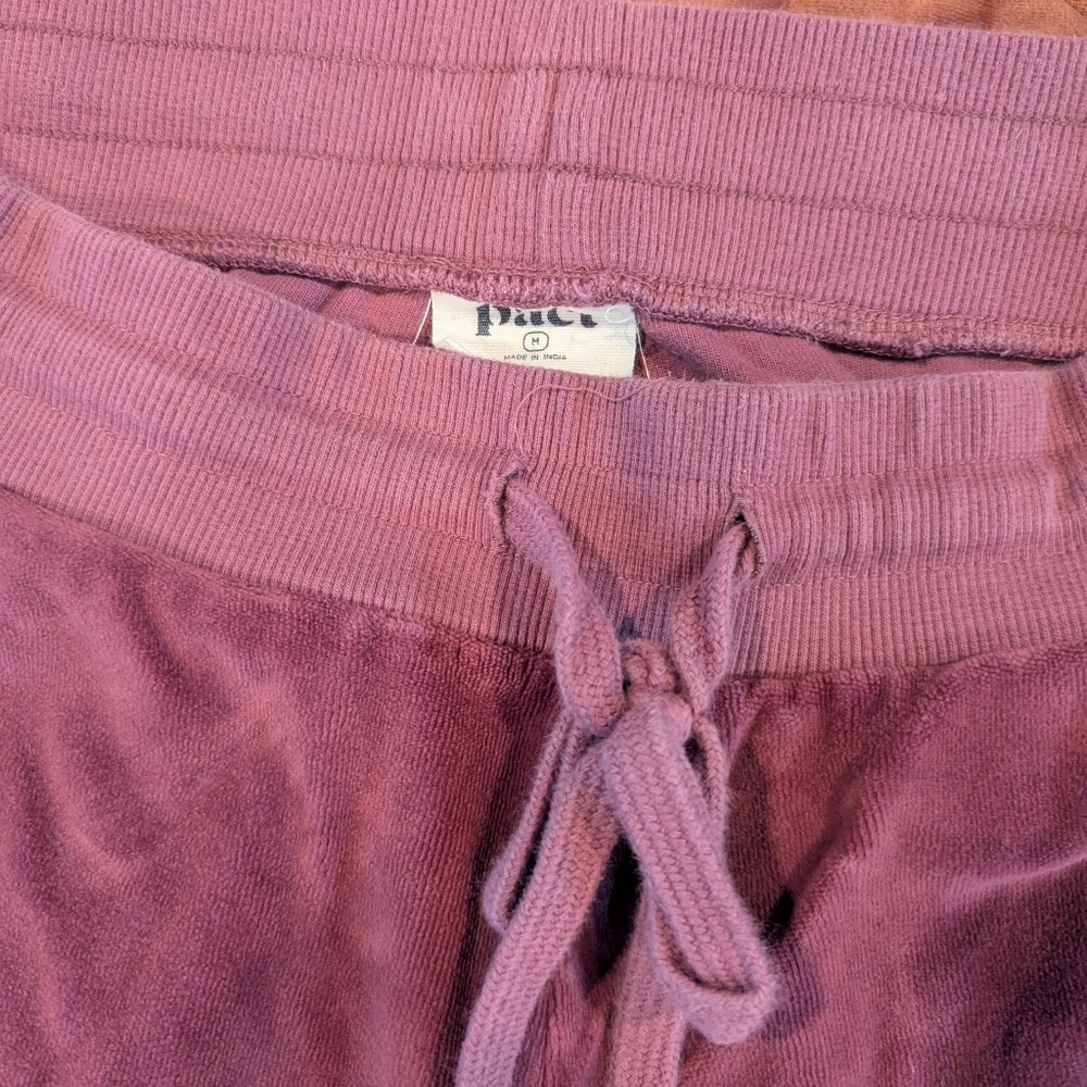 Pact Wide Leg Crop Velour Pant
